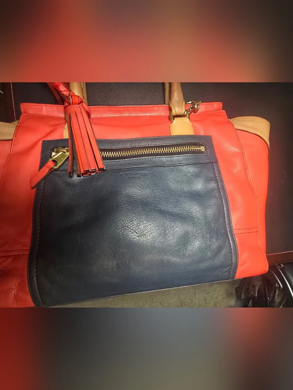 Coach Legacy Colorblock Candace Carryall Tote & Matching Turnlock Wallet Set